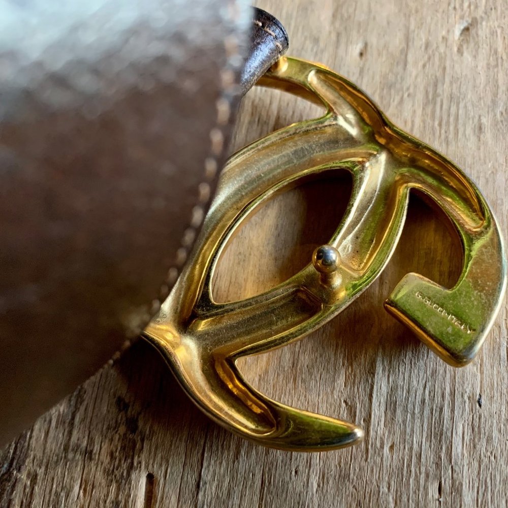 Vintage Gucci Belt and Removable Gold Buckle - Picture 3 of 8